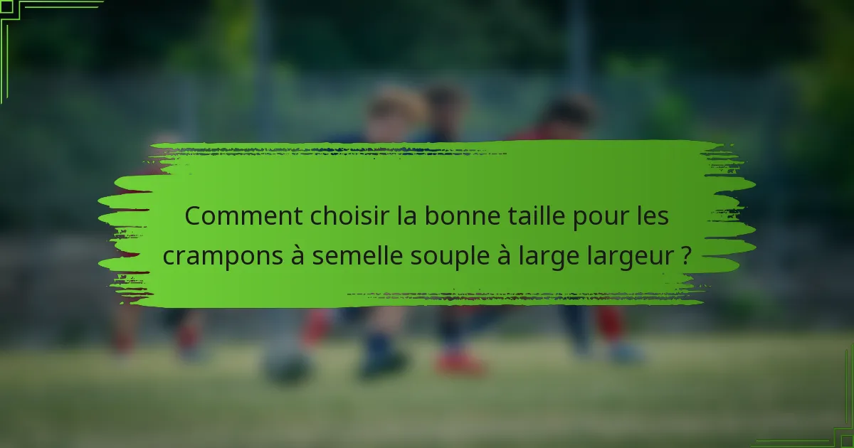 Comment choisir la bonne taille pour les crampons à semelle souple à large largeur ?