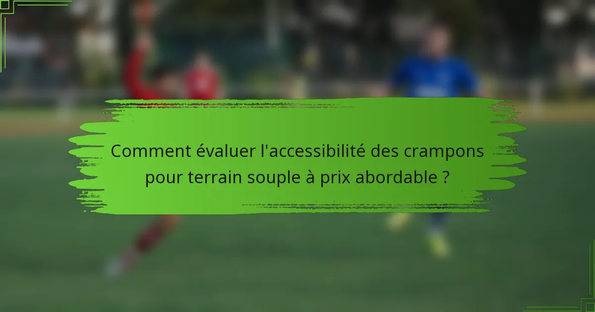 Comment évaluer l'accessibilité des crampons pour terrain souple à prix abordable ?