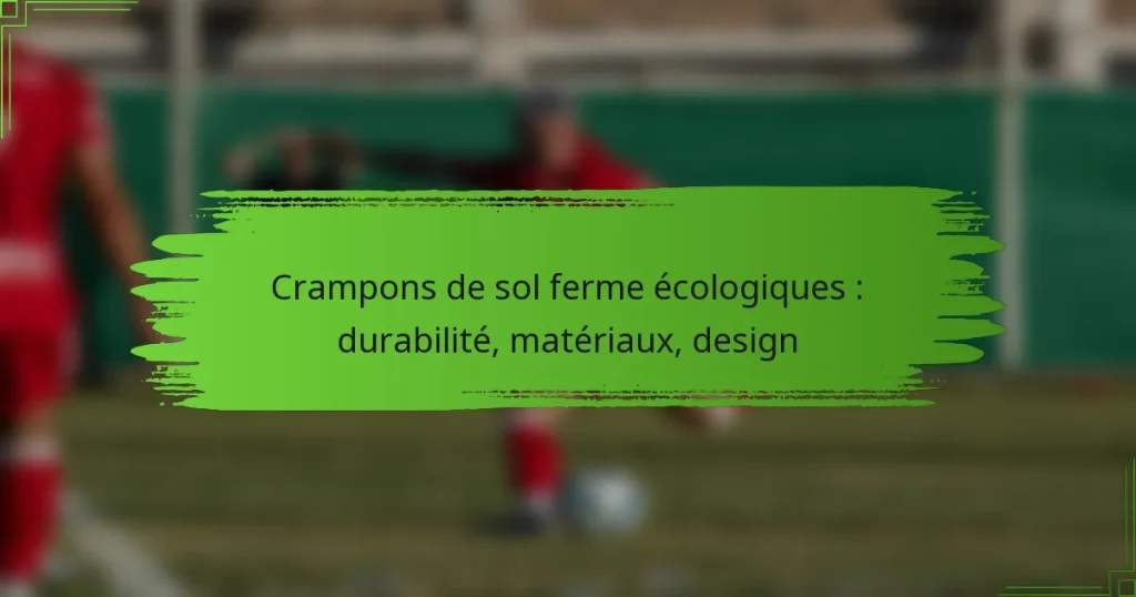 Crampons de sol ferme écologiques : durabilité, matériaux, design