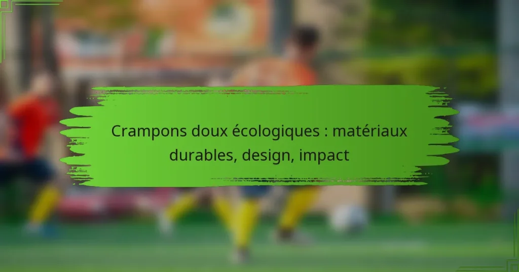 Crampons doux écologiques : matériaux durables, design, impact