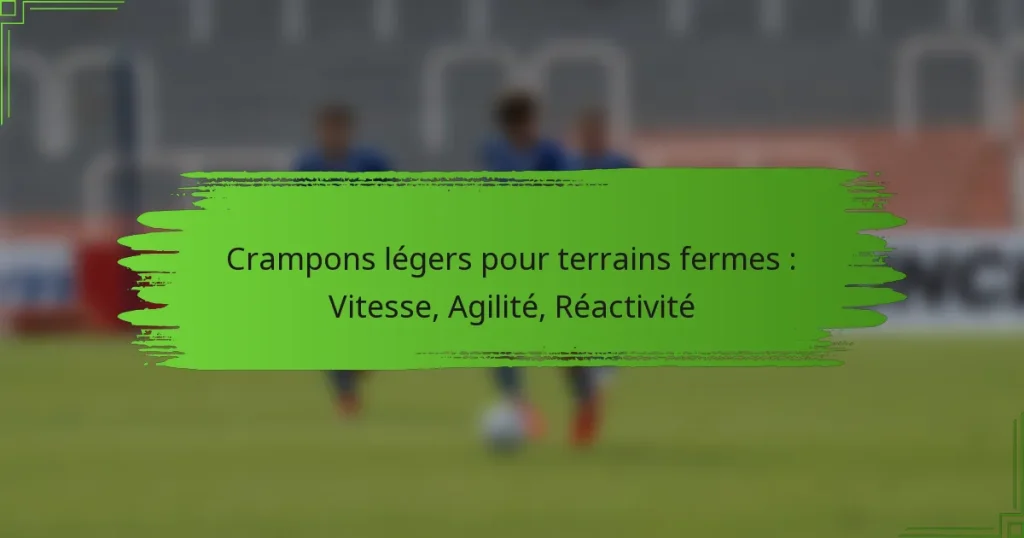 Crampons légers pour terrains fermes : Vitesse, Agilité, Réactivité
