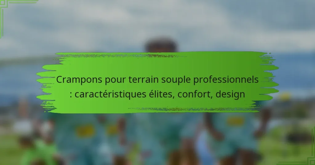 Crampons pour terrain souple professionnels : caractéristiques élites, confort, design