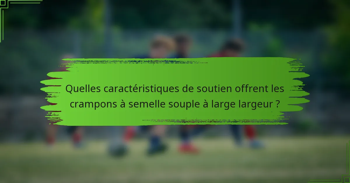 Quelles caractéristiques de soutien offrent les crampons à semelle souple à large largeur ?