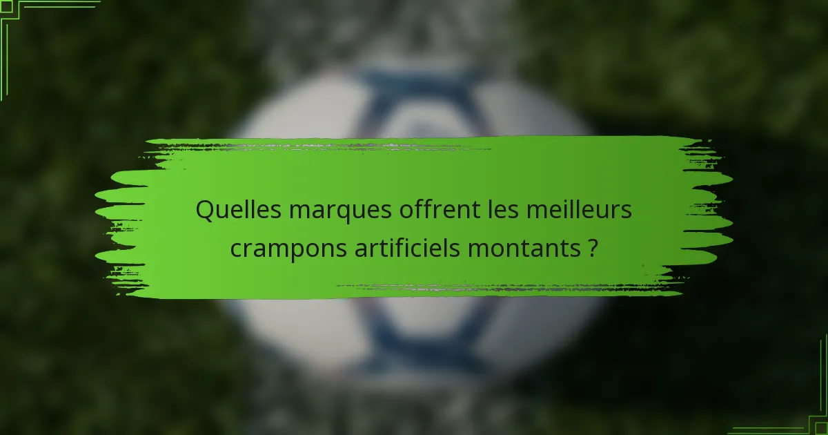 Quelles marques offrent les meilleurs crampons artificiels montants ?