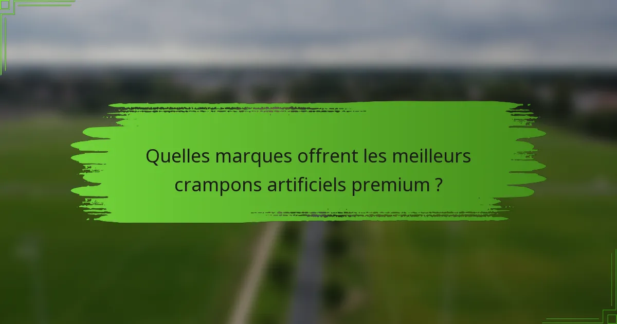 Quelles marques offrent les meilleurs crampons artificiels premium ?