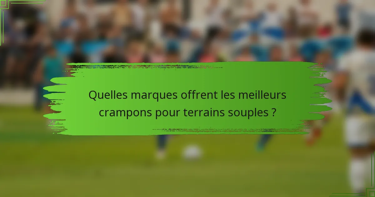 Quelles marques offrent les meilleurs crampons pour terrains souples ?