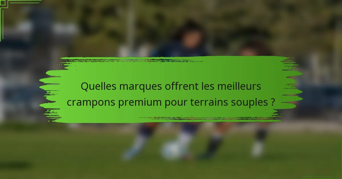 Quelles marques offrent les meilleurs crampons premium pour terrains souples ?