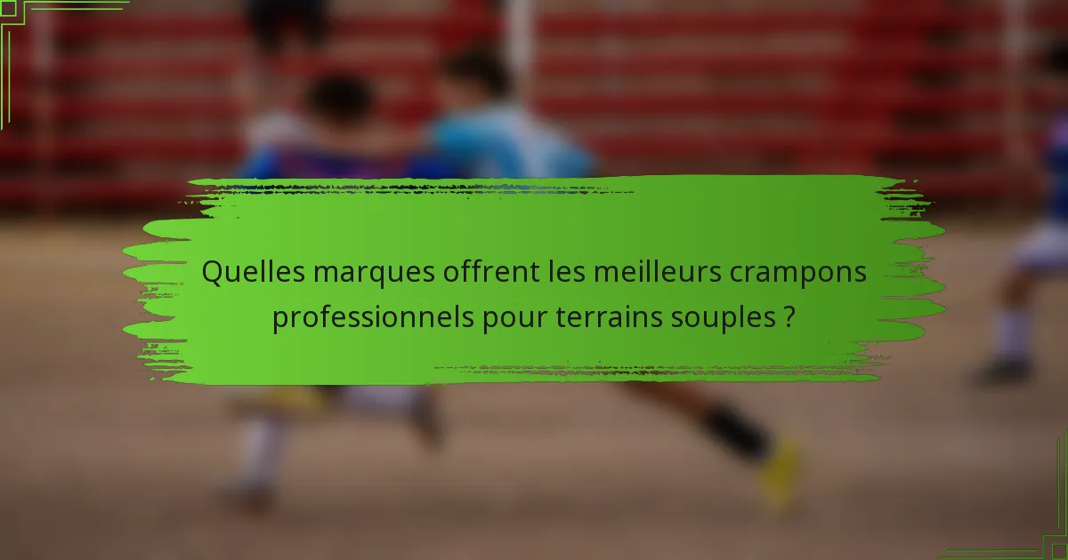 Quelles marques offrent les meilleurs crampons professionnels pour terrains souples ?