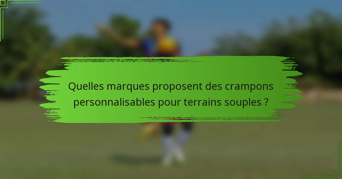 Quelles marques proposent des crampons personnalisables pour terrains souples ?